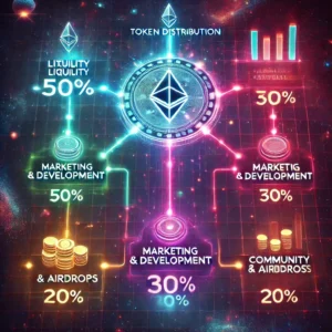 Initial token distribution of $ERA Token - Liquidity, Marketing, Development, and Community Allocation.